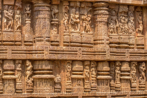 hindu erotic high-relief stone carvings - konark sun temple (india), erotic sculptures, erotic stone carving, hindu temple, hinduism, konark sun temple, maithuna
