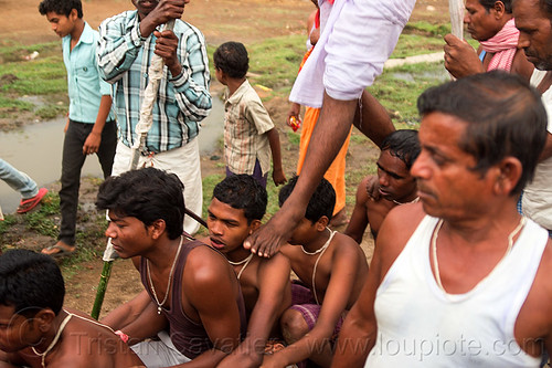 hindu festival - walking on men's shoulders (india), hinduism, men, ritual, sitting, walking