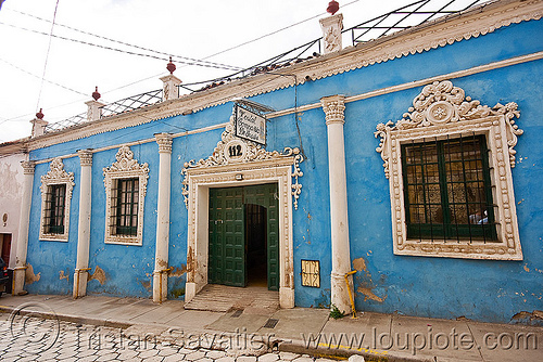 hostal compania de jesus - colonial house - potosi (bolivia), 112, blue, bolivia, colonial architecture, compania de jesus, compañía de jesús, hostel, house, potosí