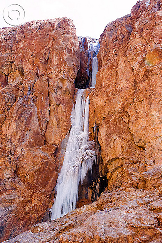 ice waterfall near pang - manali to leh road (india), ice waterfall, ladakh, mountains, pang