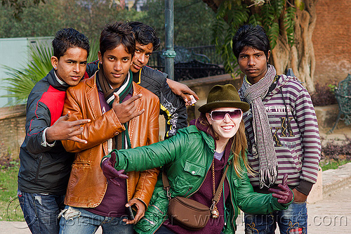 indian boys and white girl - lucknow (india), boys, bun bun, girl, lucknow, men, woman
