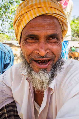 indian muslim man portrait - yellow turban (india), beard, betel leaf, betel nut, betelnut teeth, headwear, indian man, muslim, west bengal, yellow