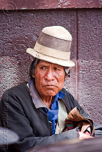 indigenous man with traditional hat (bolivia), bolivia, bowler hat, indigenous, man, potosí, quechua
