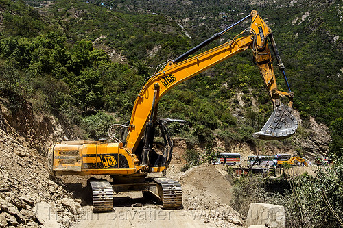 jcb js200 excavator (india), at work, excavator, jcb, js200, js200hd, landslide, road construction, roadwork, working