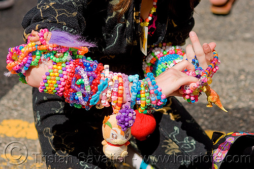 kandi kid - bronwynn (san francisco), beads, bracelets, bronwynn, clothing, fashion, kandi cuffs, kandi kid, kandi raver, woman, wrists