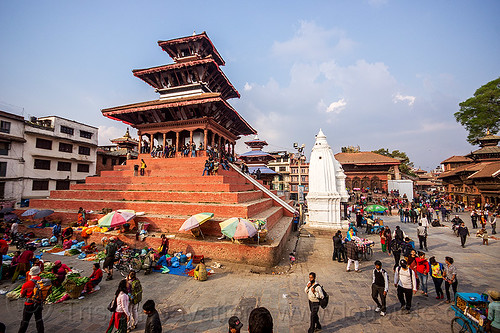 kathmandu durbar square (nepal), durbar square, hindu temple, hinduism, kathmandu, maju deval, pyramid, red