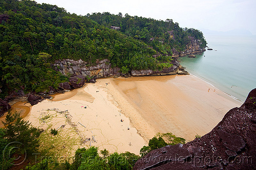 kecil beach - bako national park (borneo), bako, borneo, kecil beach, kuching, landscape, malaysia, ocean, sand, sea, seashore, telok pandan kecil