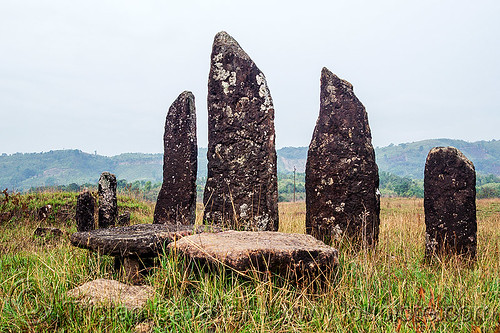 khasi menhirs and dolmens - table-stones - memorial stones (india), archaeology, dolmens, east khasi hills, mawkait, mawshyieng, megaliths, meghalaya, memorial stones, menhirs, monoliths, standing stones, table-stones