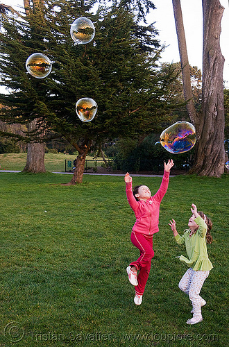 kids playing with soap bubbles, children, golden gate park, kids, soap bubbles