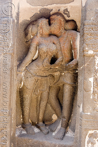 kissing lovers sculpture - kailash monolithic hindu temple - ellora caves (india), ellora caves, french kiss, hindu temple, hinduism, kailash temple, kissing, maithuna, making out, monolithic, rock-cut, sculpture, stone carving, कैलास मन्दिर