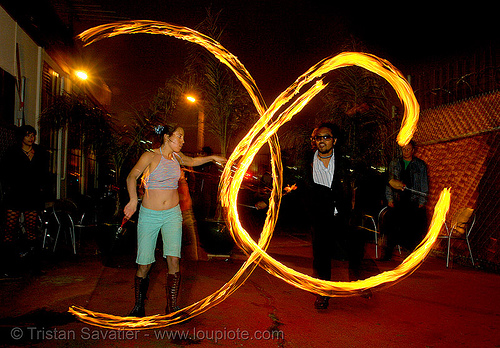 lisa and john-paul - lsd fuego, fire dancer, fire dancing, fire performer, fire poi, fire spinning, john-paul, lisa, night, spinning fire