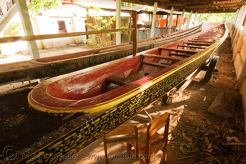 long boat in temple - luang prabang (laos), buddhism, luang prabang