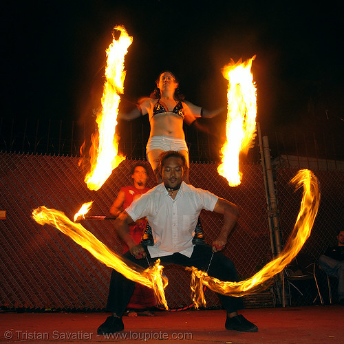 lsd fuego - john-paul and friend, fire dancer, fire dancing, fire performer, fire poi, fire spinning, night, spinning fire