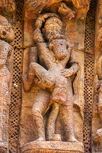 maithuna - hindu erotic sculpture - konark sun temple (india), erotic sculptures, erotic stone carving, hindu temple, hinduism, konark sun temple, maithuna
