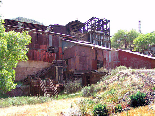 mercury smelter - abandoned - new idria, cinnabar smelter, mercury pollution, rusty