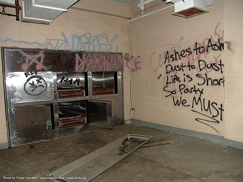morgue freezer - graffiti - abandoned hospital (presidio, san francisco), abandoned building, abandoned hospital, graffiti, morgue, presidio hospital, presidio landmark apartments, trespassing