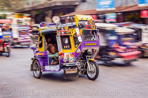 motorized tricycles (philippines), bontoc, colorful, motorcycles, motorized tricycle, passenger, sidecar, sitting, tricycle philippines