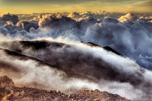 mount semeru volcano summit at sunrise - smoke and clouds, clouds, gunung semeru, hiking, landscape, mount semeru, mountains, semeru volcano, smoke, summit, trekking