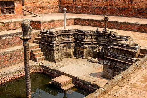 naga pokhari water cistern - bhaktapur durbar square (nepal), bhaktapur, cistern, durbar square, fountain, naga pokhari, stairs, steps, water tank
