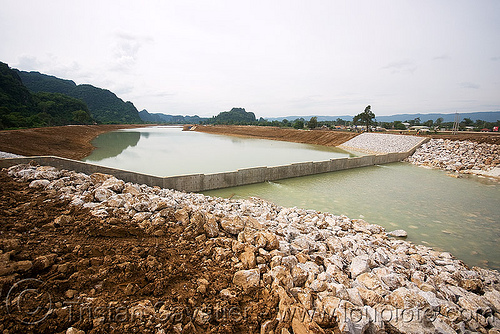 nam theun 2 hydroelectric project (laos) - downstream canal, construction, hydro-electric, nam theun 2 hydroelectric project, nam theun power company, ntpc