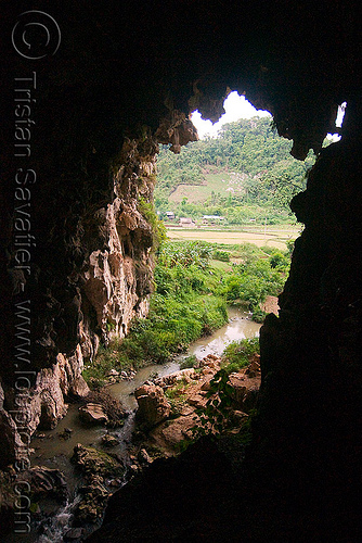 natural cave with underground river (laos), backlight, cave formations, cave mouth, caving, concretions, natural cave, river cave, speleothems, spelunking, stalactites, underground river, viang xai