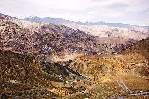 near lamayuru - leh to srinagar road - ladakh (india), ladakh, lamayuru, landscape, mountains, valley