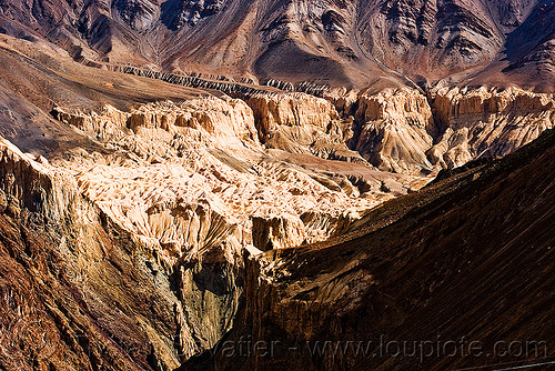 near lamayuru - leh to srinagar road - ladakh (india), eroded, erosion, ladakh, lamayuru, landscape, mountains, valley