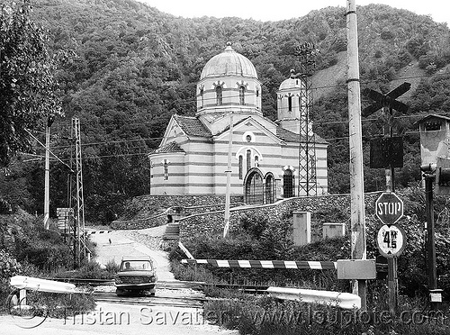 near-zverino - church - train crossing (bulgaria), church, eliseina, eliseyna, railway, train crossing, zverino, елисейна, църквата