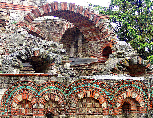 nesebar church ruin - несебър (bulgaria), architecture, brick, church, nesebar, nessebar, orthodox christian, ruins, vault, българия, несебър