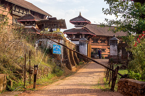 nuwakot palace entrance gate (nepal), entrance, gate, nuwakot durbar, road, saat taale durbar