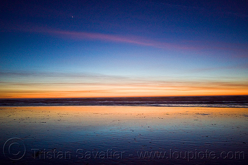 ocean beach sunset (san francisco), ocean beach, planet venus, sea, seascape, seashore, sunset