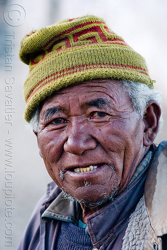 old farmer - pangong lake - ladakh (india), farmer, hat, indian man, knitcap, ladakh, old man, spangmik