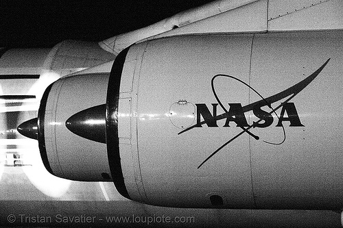old nasa logo on decommissioned plane, aircraft, decommissioned, jet engine, moffett field, nasa ames research center, nasa logo, plane, yurisnight