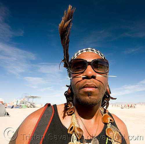 osunlade at burning man 2008, attire, burner, burning man outfit, osunlade, sunglasses, tribal