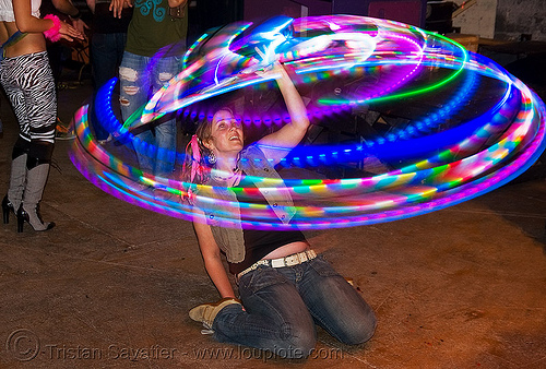 paige spinning a led hula hoop, glowing, hula hoop, led hoop, led lights, light hoop, paige