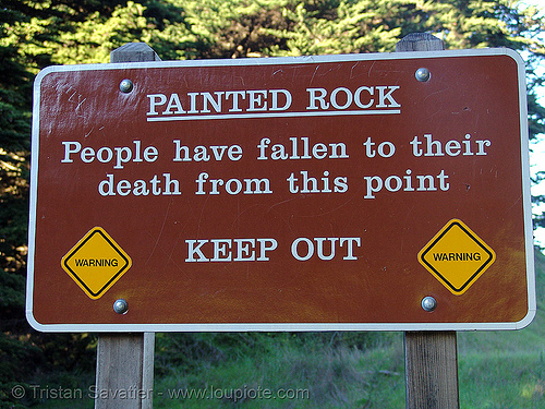painted rock (san francisco), danger, death, painted rock, sign, warning
