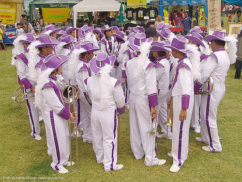 ปราสาทหินพนมรุ้ง - phanom rung festival - thailand, hats, marching band, purple, uniform, ปราสาทหินพนมรุ้ง