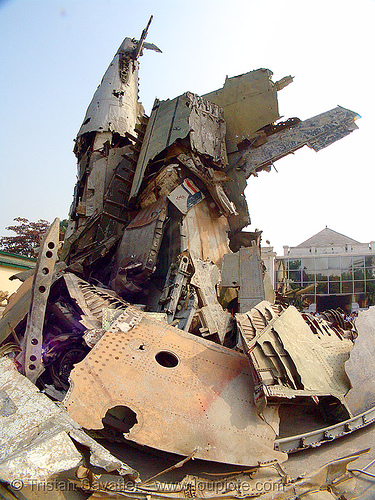 plane wrecks - war - american - vietnam, aircraft, army museum, bent, crashed, debris, hanoi, military, pieces, plane, shot down, twisted, vietnam war, warplane, wreck, wreckage