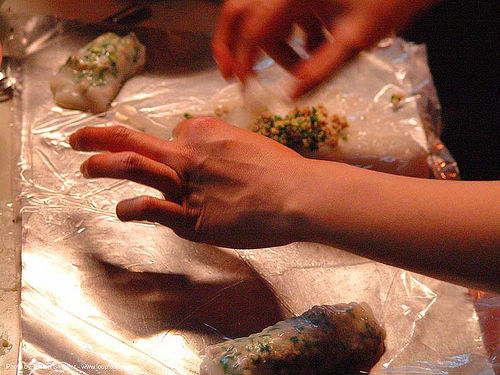 preparing vietnamese spring rolls, cooking, food, spring rolls, vietnamese rolls