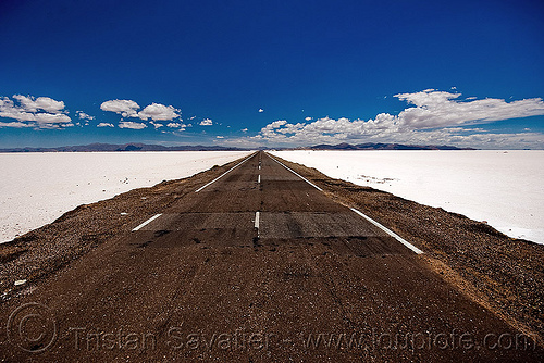 road to nowhere, argentina, blue sky, halite, horizon, jujuy, noroeste argentino, rock salt, salar, salinas grandes, salt bed, salt flats, salt lake, straight road, vanishing point, white