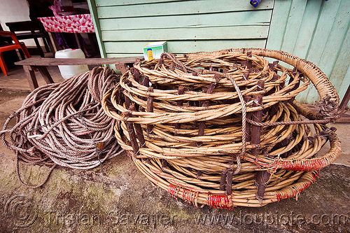rolled rattan ladder used by bird's nests collectors - gua madai - madai cave (borneo), bird's nest, borneo, caving, gua madai, ida'an, idahan, madai caves, malaysia, natural cave, rattan ladder, rolled, rope ladder, spelunking