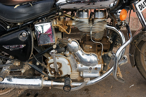 royal enfield bullet motorbike engine, engine, luang prabang, motorcycle touring, road, royal enfield bullet