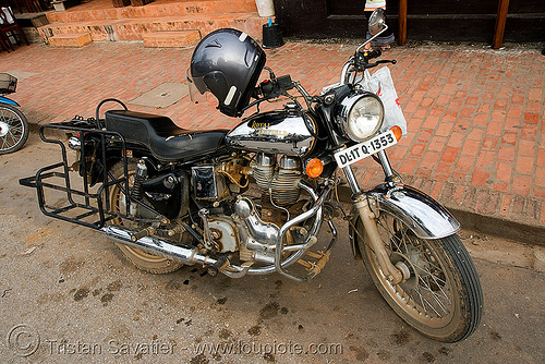 royal enfield bullet motorcycle, 350cc, luang prabang, motorcycle touring, royal enfield bullet