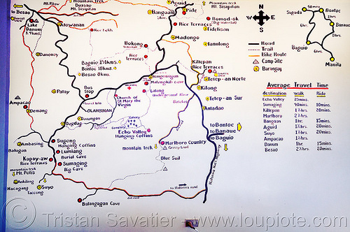 sagada trails map (philippines), sagada, trail map, trails