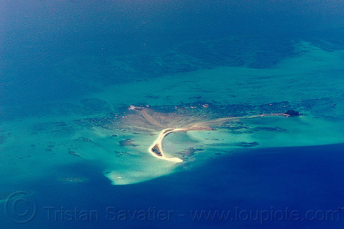 sandbar near pulau tiga island, aerial photo, borneo, coral reef, island, malaysia, ocean, sandbar, sea