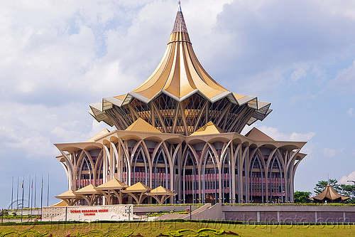 sarawak new parliament building in kuching (borneo), architecture, borneo, building, kuching, malaysia, parliament