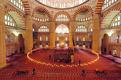 selimiye mosque interior (edirne, turkey country), architecture, circle, edirne, inside, interior, islam, selimiye mosque
