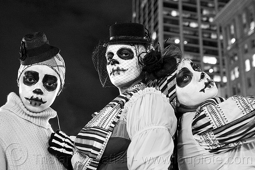 skull makeup - halloween (san francisco), adtc, ampey!, ase dance theater collective, costume, dia de los muertos, embarcadero, facepaint, halloween, hats, journey to the end of the night, makeup, skull face paint, skull face painting, veil, women