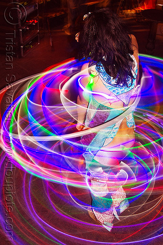 spinning led hoops, cell space, glowing, grace hoops, hooper, hula hoop, led hoops, led lights, light hoop, night, woman