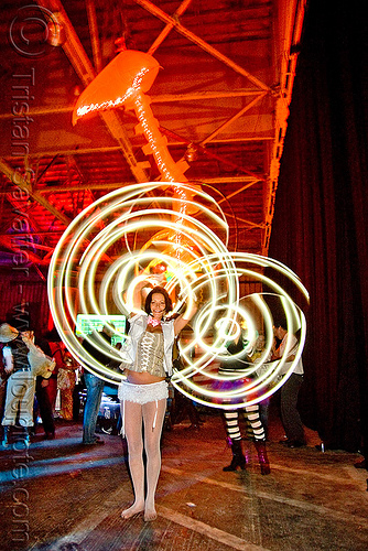 spinning light hulahoops, costume, ghostship 2009, glowing, halloween, hula hoop, led light, party